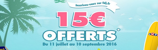 obtenez 15 euros avec le code promo fdj